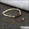 Charm Bracelets Bohemia Bracelet Wholesale 4Mm Natural Sea Sent Imperial Square Stone Beads Friendship Rame Bracelets Mix Colors Dro Dhqpk