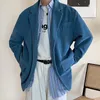 Herenjacks Blue Corduroy Jackets voor mannen Casual pak Spring herfst Lange mouwen Lange mouwen jas Fashion Trend Plus size tops Vintage Y2K mannelijke kleding 221117