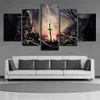 5 Piece Canvas Wall Art Oil Paintings Giclee Art Print Dark Souls Soldiers Game Painting Poster Artwork for Living Room Home Decor283b