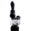 Zwarte waterpijp bubbler Heady Smoking Pipes Oil Burner Triple Chamber Glass Bubblers Rookwater Bong Pijp Dab Rig Accessoires