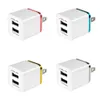 USB -laddare Dual 2 Ports US Plug 5V 2.1A 1A Travel Wall Adapter Mobiltelefonladdare för Samsung Huawei LG