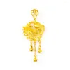 Подвесные ожерелья Золотая рыбка Цепная колье шарм Женщины Женщины Ювелирные изделия Желтой золото, наполненное красивым подарок