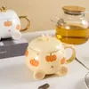 Tazze Tazza di zucca Bambini Carino Acqua potabile Bello alto senso con coperchio Cucchiaio Tazza Ragazza Coppia in ceramica