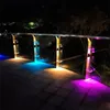 Garden Decorations Solar Wall Lights Outdoor Fence LED Waterproof Stair Up and Down 7 Color Changing Exterior Patio 221116