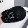 Gorras de béisbol para mujer, moda Otoño/Invierno 2022, gorra de béisbol con oso de diamantes de imitación, bonita gorra informal para chica, Snapback fino, hueso, calle, hip-hop