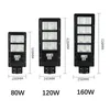 80W 120W 160W LED Solar Street Light Sensore PIR impermeabile IP65 Muro Outdoor Outdoor Paesaggio Luci di sicurezza