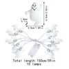 Stringhe 1,5 m 10 LED Stringa luminosa Decorazione di Halloween Luci fantasma horror Incandescente Puntelli per feste Forniture per l'illuminazione