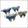 Ringas de banda sensor de temperatura Butterfly Ring Band de animais de altera￧￣o de cor de cor de cor de humor para crian￧as garotas j￳ias de j￳ias do presente de dh8t3
