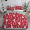 Set di biancheria da letto Natale moderno e minimalista Cartoon Tree Copripiumino Tre pezzi singolo Queen King Size Deluxe Duvet 221116