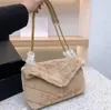 CC пушистые дизайнерские сумки большая сумка Зимний мех LouLou Puffer Chain Bags роскошная женская сумка Мягкая теплая сумка через плечо Lou