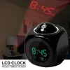 Projectores Digital Alarm Clock LCD Projector criativo Temperatura clim￡tica Data de hora Data de exposi￧￣o Proje￧￣o USB Charger Home Clock Timer 221117