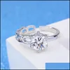 Pierścień Solitaire Otwarty regulowany diamentowy Pierścień Pierścień pusty łańcuch sześcienny Ziron Rings Band dla kobiet zaręczyn