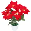 Fiori decorativi Fiore di Natale Poinsettia Composizioni artificiali rosse Decorazioni finte Mazzi di Natale da appendere Bouquet centrotavola floreale