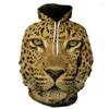 Men's Hoodies Animals Leopard Tiger Lion Harajuku Loose Sweatpants Male Casual Style Fashion Hoodie Men Tops Hip Hop Sweatshirts 3D Print