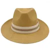 Berets Men Women Straw Panama Hats Summer Sunhat Classical Wide Brim Cap Sombrero Beach Fedora Trilby Outdoor Travel US Size 7 1/4 UK L