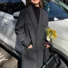 Misto lana da donna Autunno e inverno Cappotto di lana coreano Classico retrò doppio petto sciolto slim medio lungo 221117