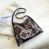 Sacs de soirée Femme Patchwork Bohemian Style Mosaic Soft Tote Package de grande capacité Géométrie Sac à bandoulière pliant Messenger Sacs