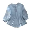 Kvinnors t-shirt mode damer solid färg sommar v-hals temperament ärmar ihålig design lösa casual all-match blus pullover t-shirt t1258 t220923