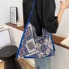 Sacs de soirée Femme Patchwork Bohemian Style Mosaic Soft Tote Package de grande capacité Géométrie Sac à bandoulière pliant Messenger Sacs