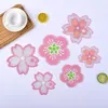 Kawaii Sakura Cup Coasters Mats Pink Cherry Blossom Cup Pads Kitchen Bar Caf￩ Hittebestendige mug pad rra624