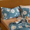 Zestawy pościeli Svetanya Bohemian Floral Flowers Green Nordic Egyptian Cotton Set Queen King Size Bedlinens Dontaż łuku 221116