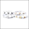 Bedelarmbanden powerf heren sieraden groothandel 10 stks 8 mm witte marmeren steen kralen met heldere CZ Imperial Stoppers kroonbanden voor DHRQ's