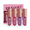 4pcs Pack Glitter Liquid Lip Gloss Lipstick Foundation Makeup Red Lipgloss For Girls and Women LG04