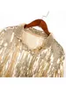 Women's Jackets Performance Silver Tassel Sequin Retro Long-sleeved Reflective Women Outwear Tops Coat 221117