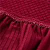 Stoelhoezen Plaid Jacquard Soft Wine Red Sofa Cover for Living Room Solid Color All-Inclusive Modern Elastic Corner Couch Slipcover 45012
