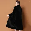 Women's Fur Russian Snow Thick Super Warm Imitation Mink Coats Women Winter Coat Elegant Loose Plus Size 5XL Lady Overcoat G075