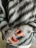 IEFB Zebra Sweater Men Autumn Winter Mohair Manga larga Cuello redondo 2022 NUEVA Moda coreana Tops machos informales Contrast 9A4614 J220818