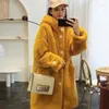 Women's Fur N GIRLS Faux Coat Women Korean Hoodies Furry Thick Bat Sleeved Warm Long Jacket Loose Winter Outwears