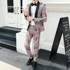 Costumes pour hommes fleurs hommes à fleurs avec pantalon Costumes de scène de mode pour chanteurs concepteurs 2022 robes de soirée