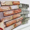 Wall Stickers 12Pcs 3D Brick Sticker PVC SelfAdhesive paper Waterproof Oilproof Kitchen DIY Bedroom Home Decor Decals 221116