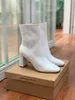 Gianvito Rossi Boots Designer Onkle Boot Women chunky Heel Booties Sheepeske Leather Bootie Ladies Party Size 35-42