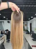 Balayage jasnobrązowa skóra Top Human Hair Toppers Clips w kawałki dla kobiet lotniczych