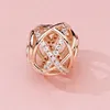 Sparkling Lines Openwork Charm Original Box for Pandora Sterling Silver Rose Gold Charms Women Girls Jewelry Bangle Bracelet Making Accessories Beads