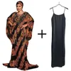 Etniska kläder Afrikanska tryck Chiffonklänningar för kvinnor plus storlek Robe Africaine Femme Evening Long Dress med inre tvådelar