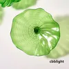 Стеклянные пластины Murano Art Art Green Flower Wall Plate Dia20-45см 6 шт./Сет-монтаж