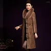 Manteau chaud mi-long en fourrure pour femme, Imitation mouton, vêtement d'hiver pour femme d'âge moyen, Slim, vêtements pour mère, 2022