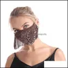 Maschere di design Maschere per il viso con nappa di leopardo creativo Trend di moda Discoteca Bar Lavabile Riutilizzabile Maschera per feste in stile 4 Drop Delivery Hom Dhnyj