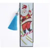 Party Favor Diamond Painting Diy Bookmark Party Favor 5D Crystal Art Crafts Bookmarks With Tassel Tool Rhinestone Christmas Pattern Dhyuq