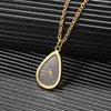 Chains Drop Open Mustard Seed Pendant Necklace Teardrop Water Hollow Charming Women Stainless Steel Party Accessories Gifts