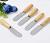 Outils de couteau au fromage en acier inoxydable couteau avec une manche en bois spatule en bois beurre de dessert de dessert de jeu de jambe-petit-déjeuner sn243