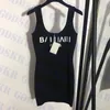 Abiti in maglia di marca Lettera Logo Tanks Dress For Women Gonna sottile sexy Due colori Plus Size