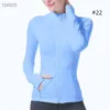 LL-1-1 Tr￤ning Fitness Wear Womens Yoga Outfit Ytterjackor utomhuskl￤der Casual Vuxen Sportkl￤der som k￶r l￥ng￤rmad Slim