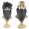 Party Decoration Set Simulated Wig Curly Hair Hat Headgear Beard Performance props Whisker Men 4color