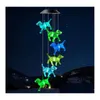 Articoli di novità Crystal Dog String Light Up Campanelli eolici solari Articoli di novità Flash Changing Home Party Garden Decor Incandescente Cartoon Ani Dhcwv