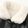 Faux Nerazzurri en cuir pour femmes Veste en similicuir noir épais et chaud avec fourrure à l'intérieur de la fermeture à glissière à manches longues Manteaux doublés d'hiver pour femmes Mode 221117