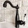 Küche Wasserhähne Wet Bar Bad Schiffsspüle Wasserhahn Schwarzöl gerieben Bronze Ein Griff Schwenkspitze Mixer Tap Einer Loch Mnf375